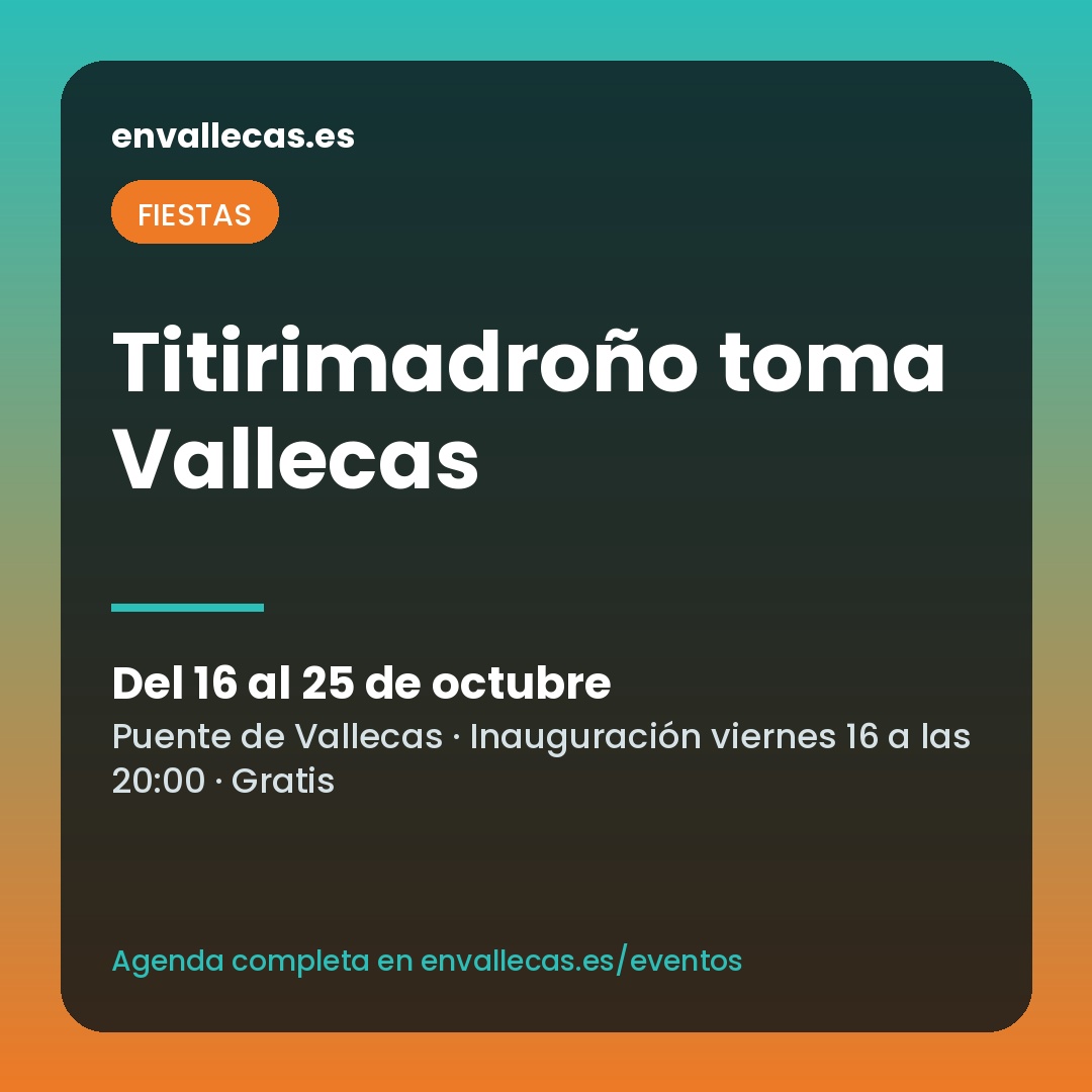 Titirimadroño vuelve a Vallecas del 16 al 25 de octubre