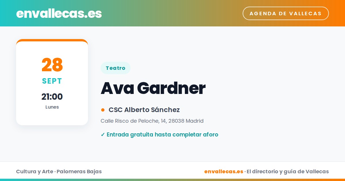 Ava Gardner sube a escena en el Alberto Sánchez el lunes 28