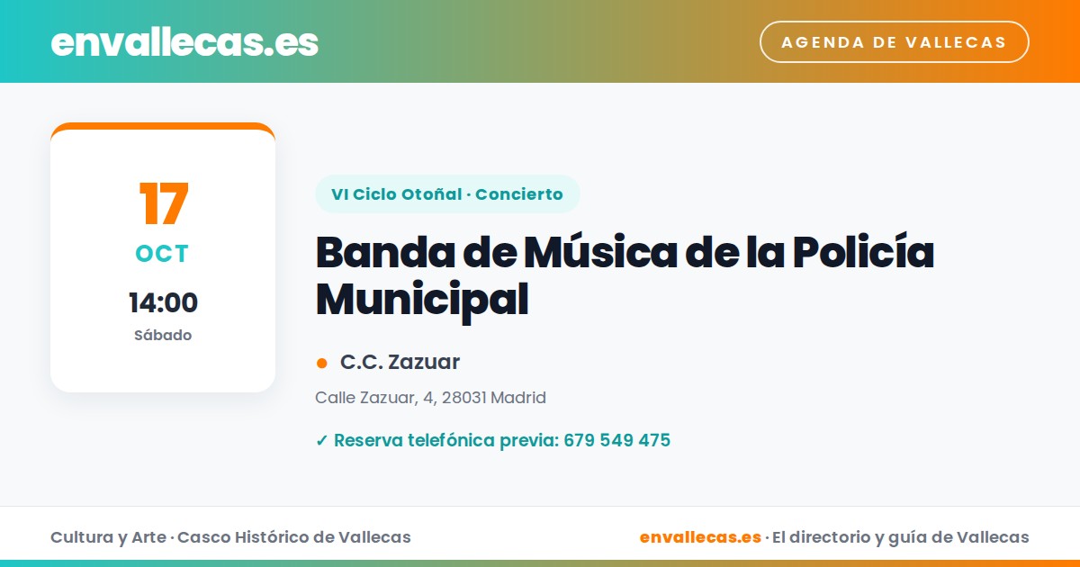 La Banda de la Policía Municipal toca en el Zazuar el 17 de octubre