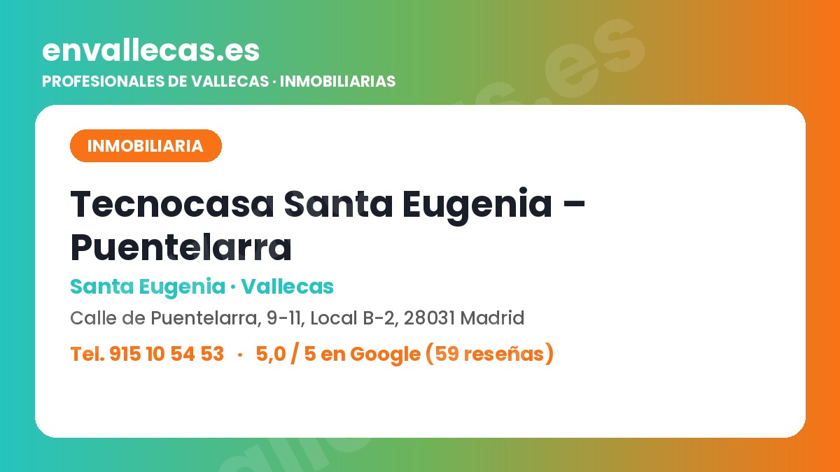 Tecnocasa Santa Eugenia: la inmobiliaria de la calle Puentelarra