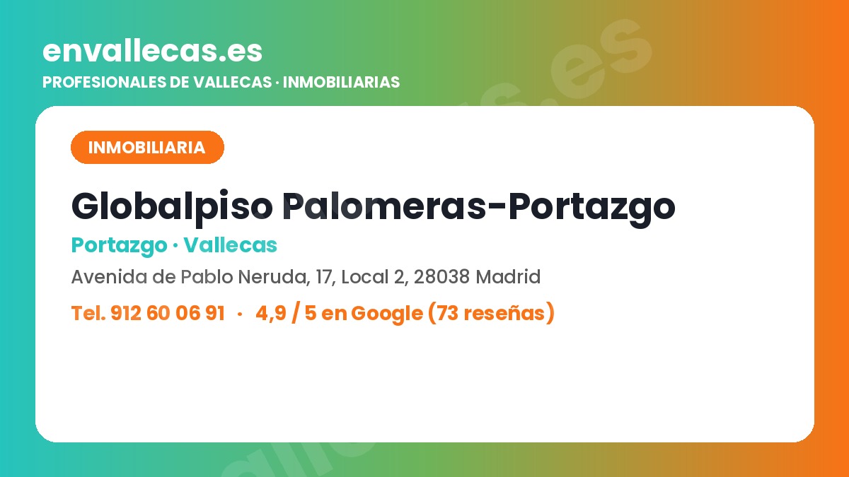 Globalpiso Palomeras-Portazgo: pisos, valoraciones y herencias