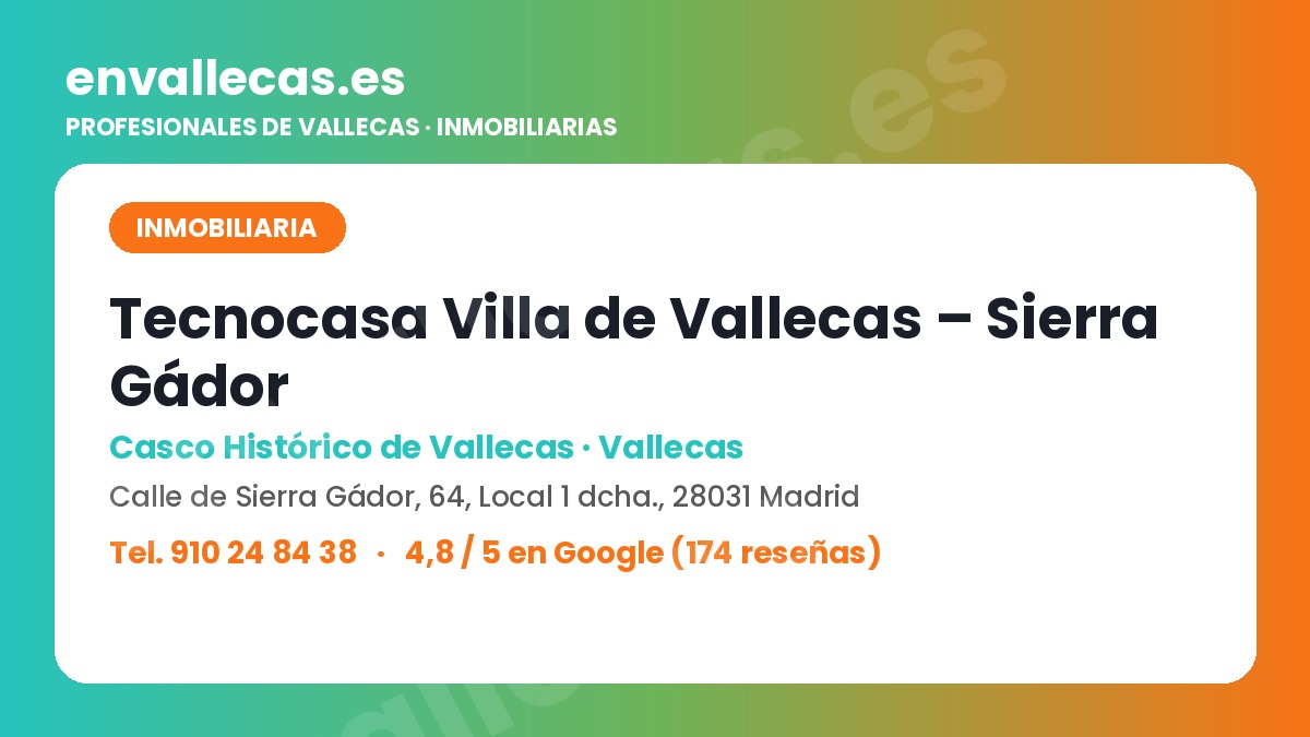 Tecnocasa Sierra Gádor, inmobiliaria en Villa de Vallecas