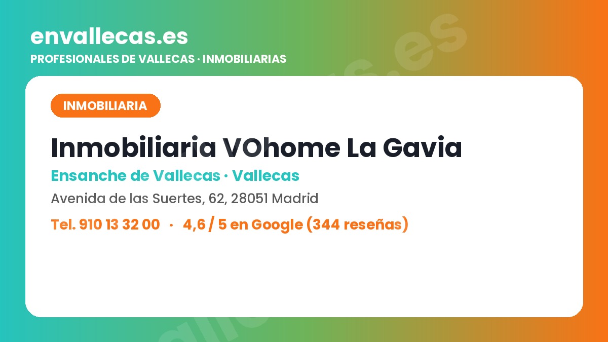VOhome La Gavia, inmobiliaria en el Ensanche de Vallecas