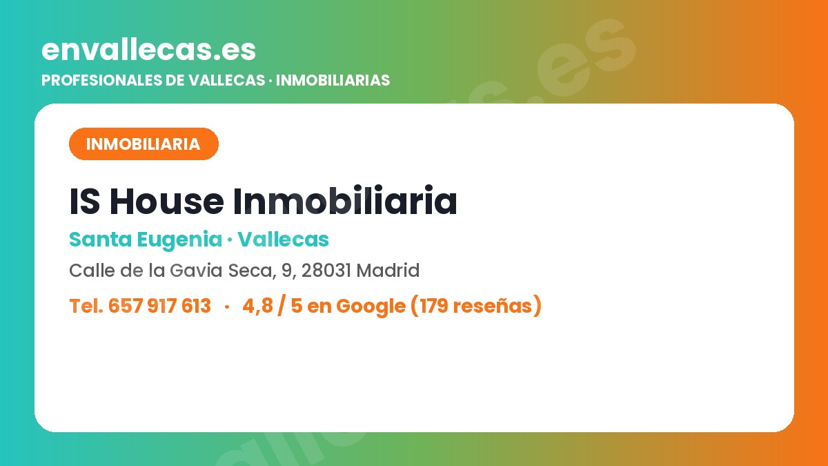 IS House Inmobiliaria, agencia de la calle Gavia Seca