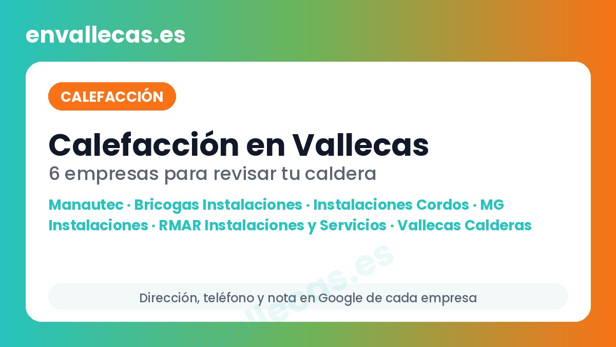 Calefacción en Vallecas: 6 empresas para revisar tu caldera