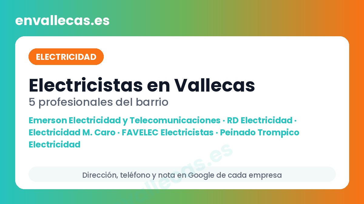 Electricistas en Vallecas: 5 profesionales del barrio