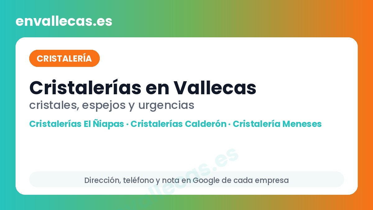 Cristalerías en Vallecas: cristales, espejos y urgencias