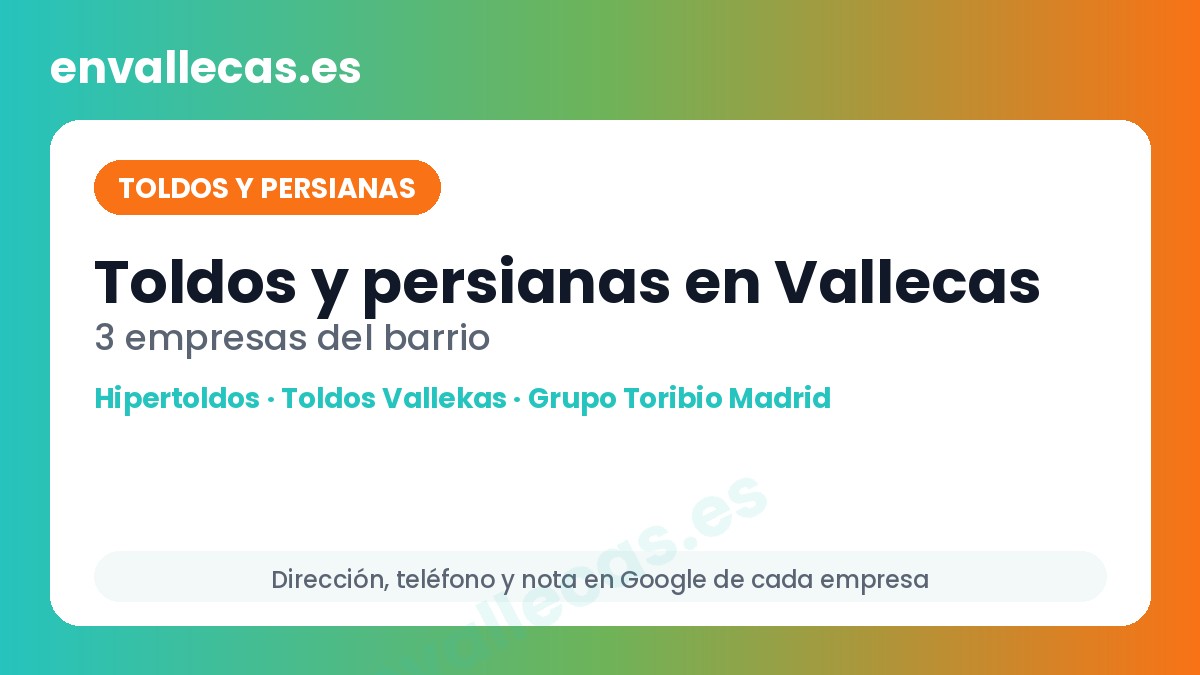 Toldos y persianas en Vallecas: 3 empresas del barrio