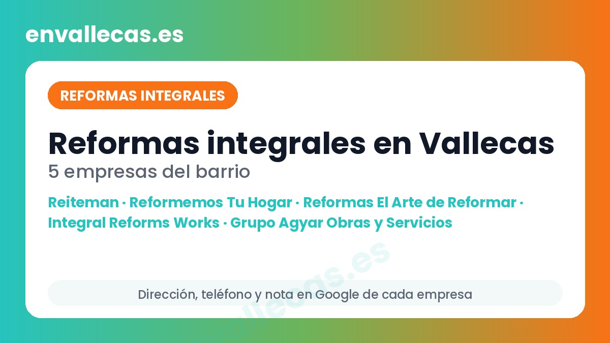 Reformas integrales en Vallecas: 5 empresas del barrio