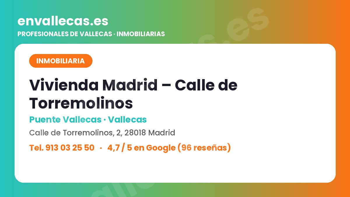 Vivienda Madrid, oficina de la calle Torremolinos