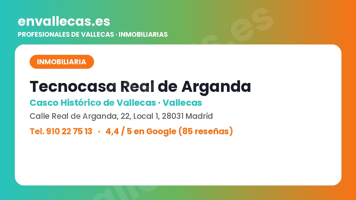 Tecnocasa Real de Arganda, inmobiliaria en Villa de Vallecas
