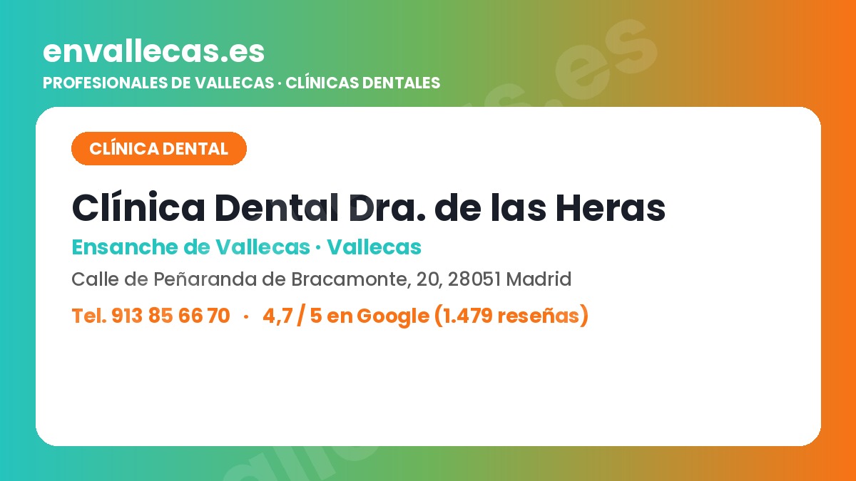 Clínica Dental Dra. de las Heras, dentista en el Ensanche