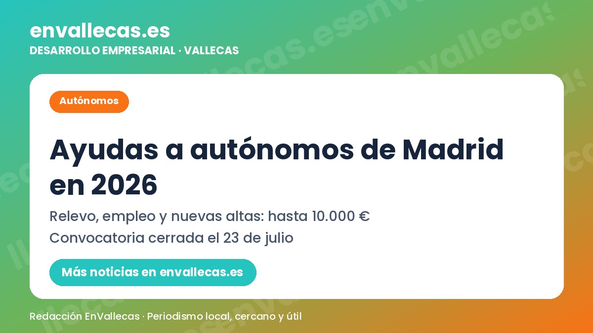 Ayudas a autónomos de Madrid 2026: plazo cerrado y qué hacer