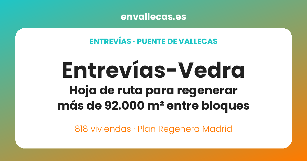 Entrevías-Vedra: hoja de ruta para regenerar 92.000 m²