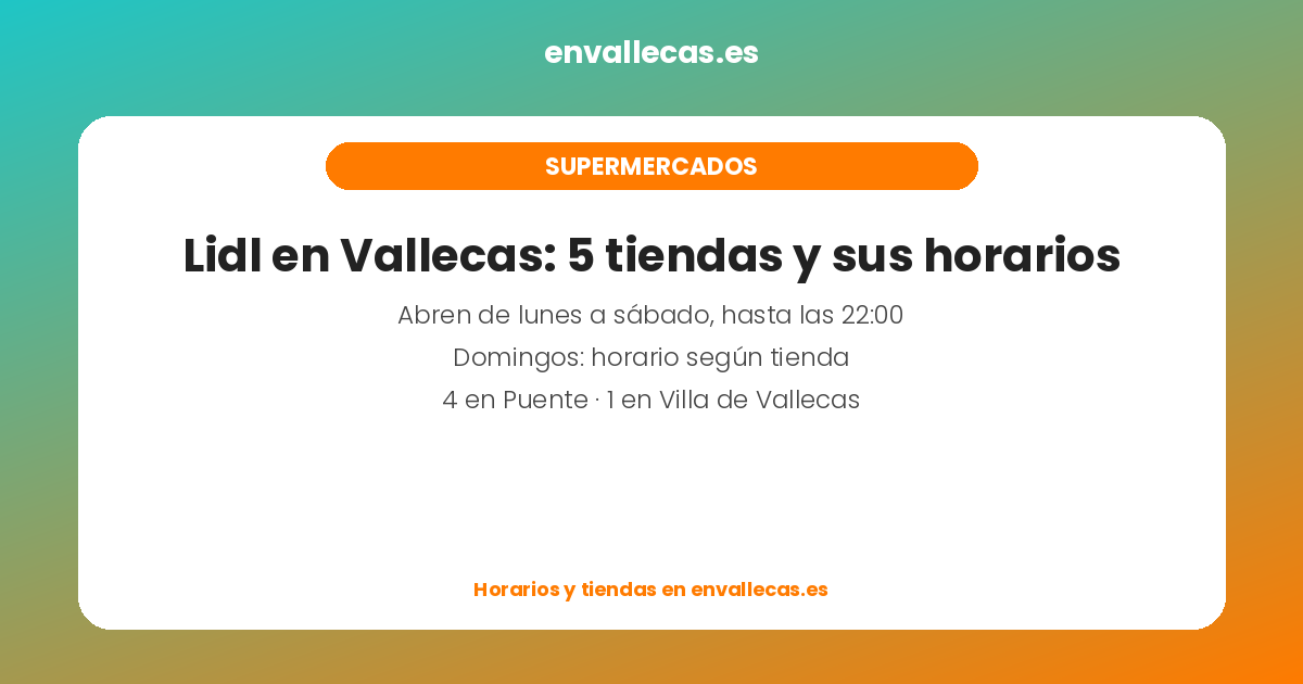 Lidl en Vallecas: 5 tiendas y sus horarios