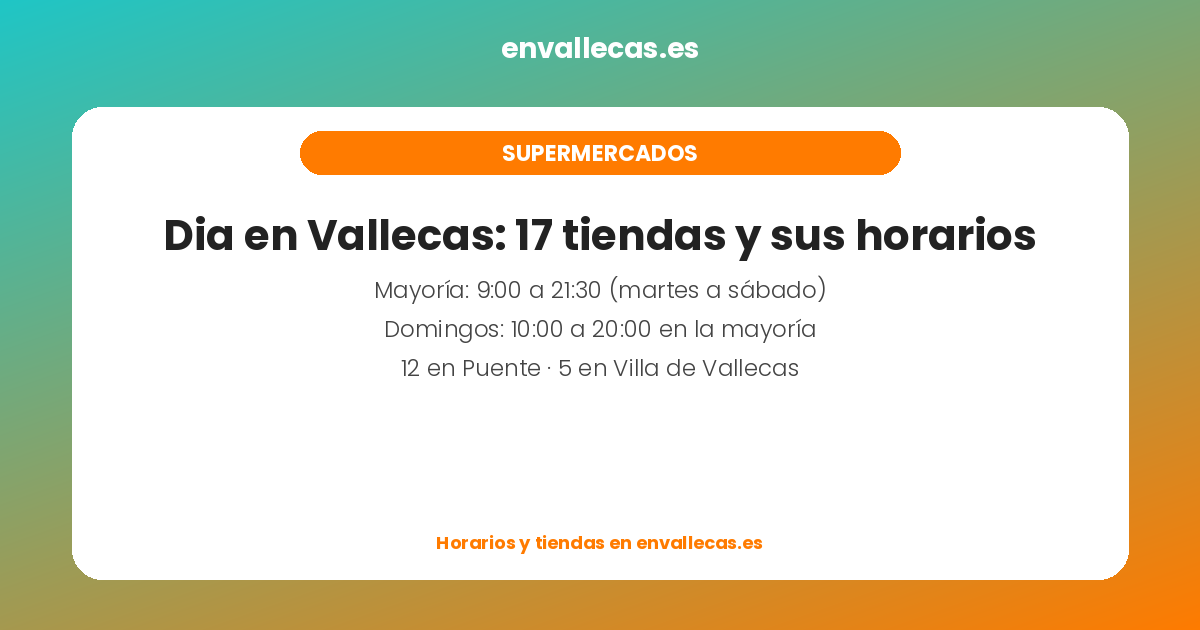 Dia en Vallecas: 17 tiendas y sus horarios