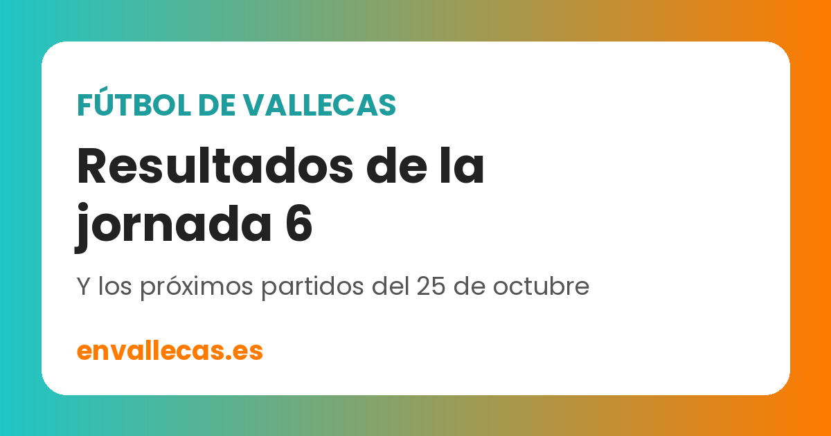 Fútbol regional de Vallecas: resultados de la jornada 6 y próximos partidos