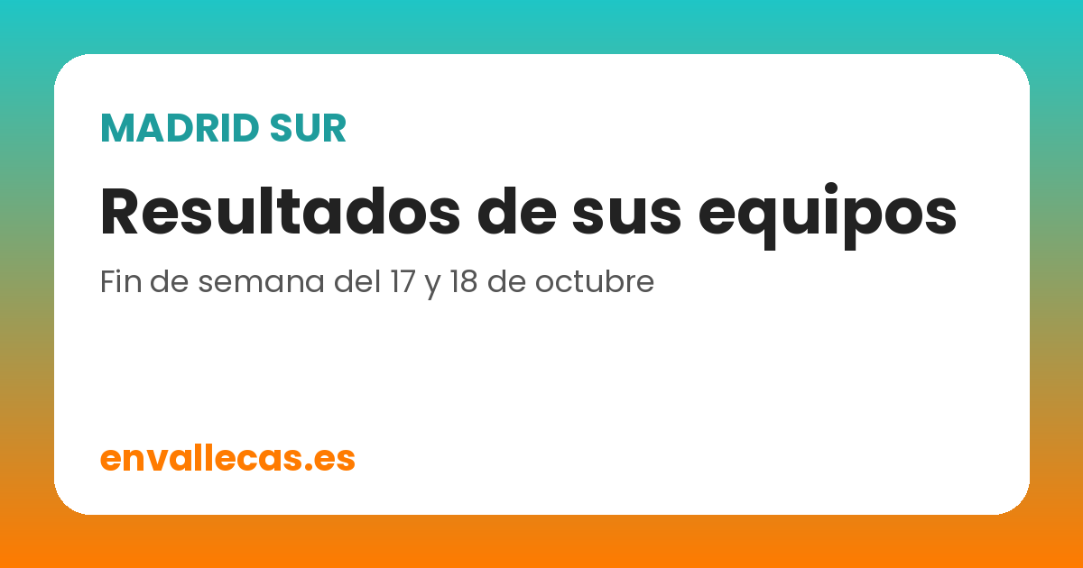 Madrid Sur: resultados de sus equipos el 17 y 18 de octubre