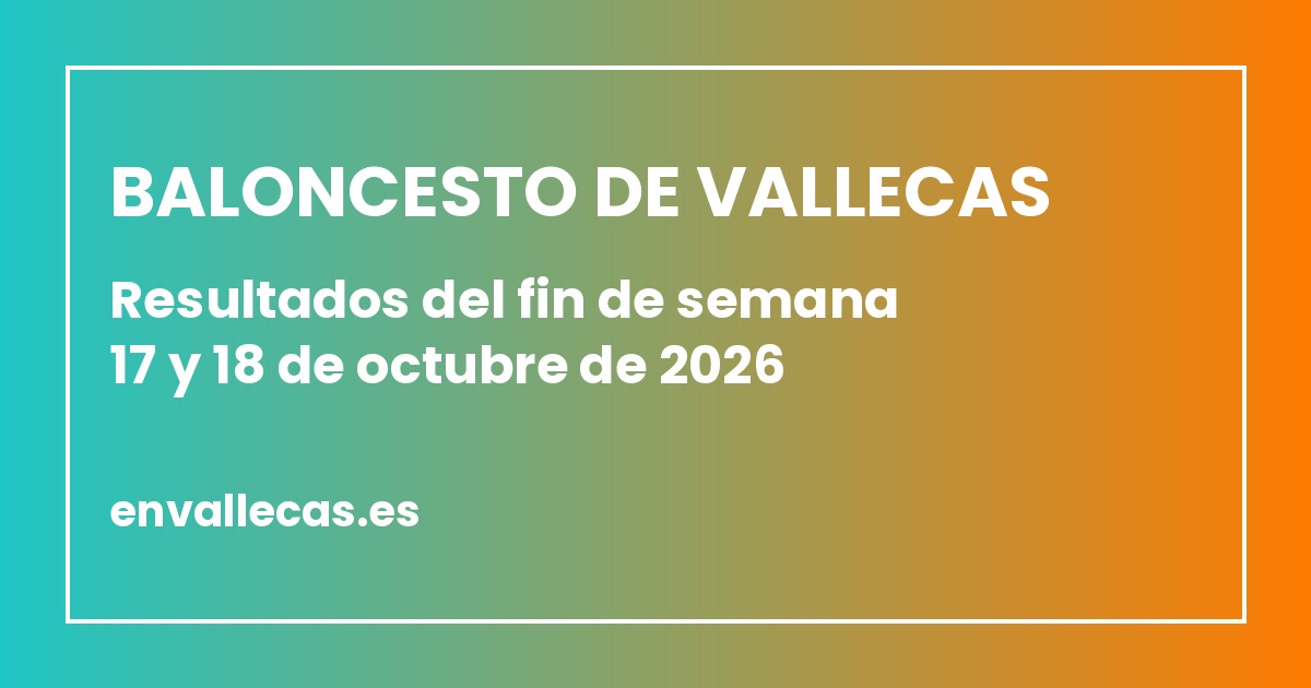 Baloncesto de Vallecas: resultados de los clubes del 17 y 18 de octubre