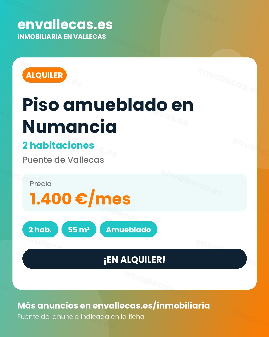 Piso Amueblado en Alquiler - Numancia (Puente de Vallecas)